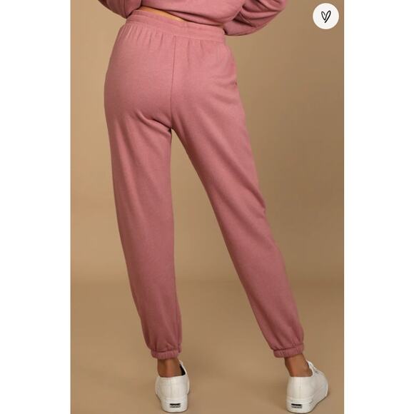 NWT Lulu's Boat House Drawstring Jogger Sweatpants in Mauve Pink - Picture 10 of 10